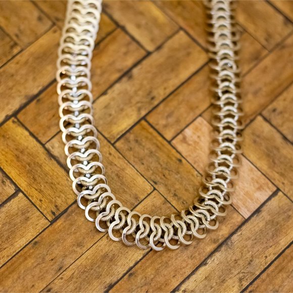 18 inch, Vintage Aluminum Chain Links Necklace by Western Germany | H35 - Picture 1 of 3